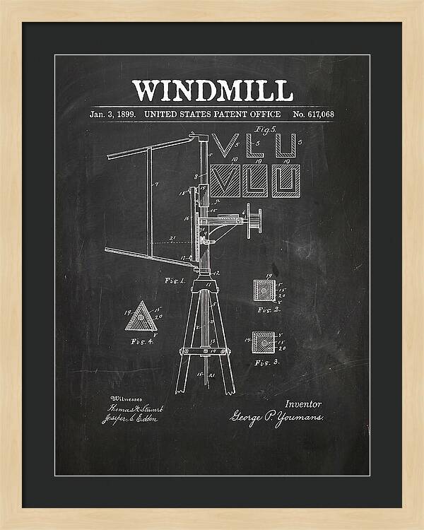 Windmill Chalkboard Patent Us617068a
