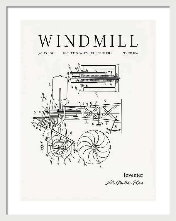 Windmill Minimalist Patent Us396084a