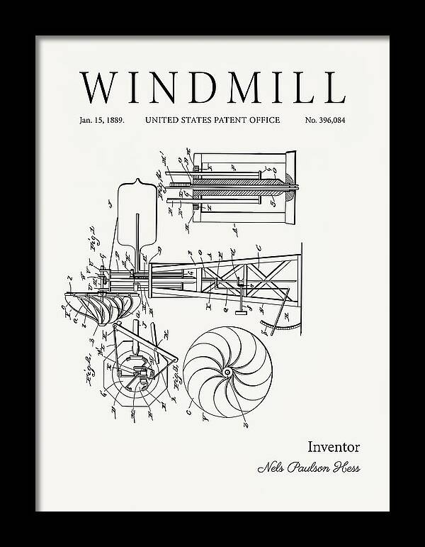 Windmill Minimalist Patent Us396084a