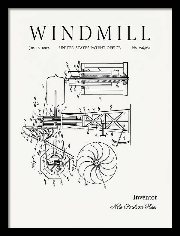 Windmill Minimalist Patent Us396084a