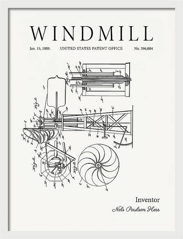 Windmill Minimalist Patent Us396084a