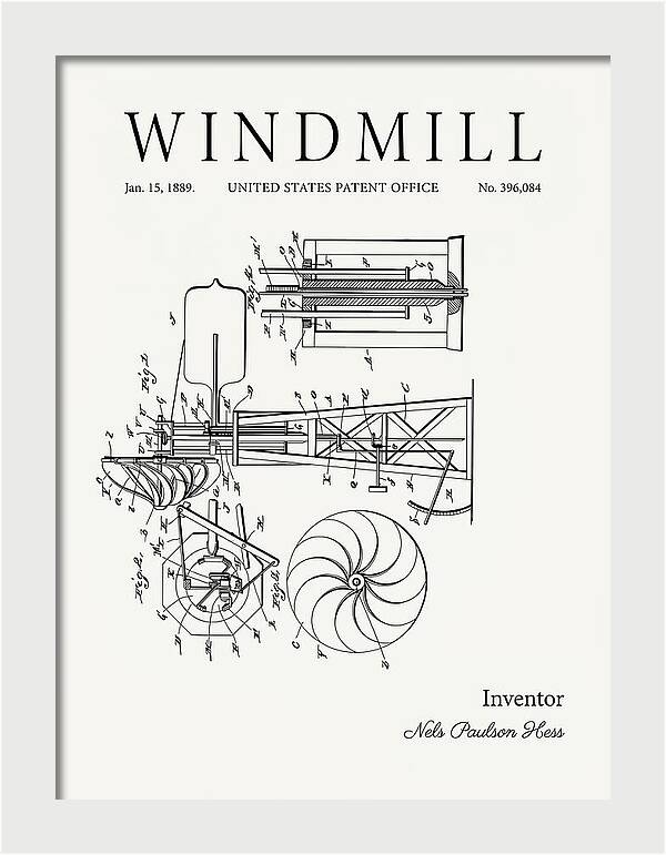 Windmill Minimalist Patent Us396084a