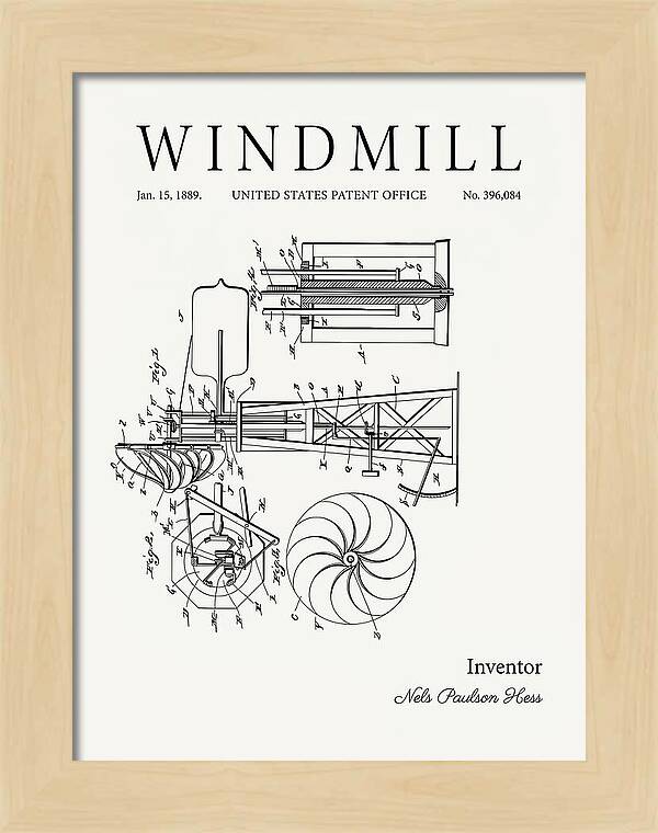 Windmill Minimalist Patent Us396084a