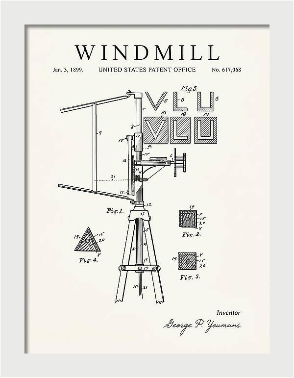 Windmill Minimalist Patent Us617068a