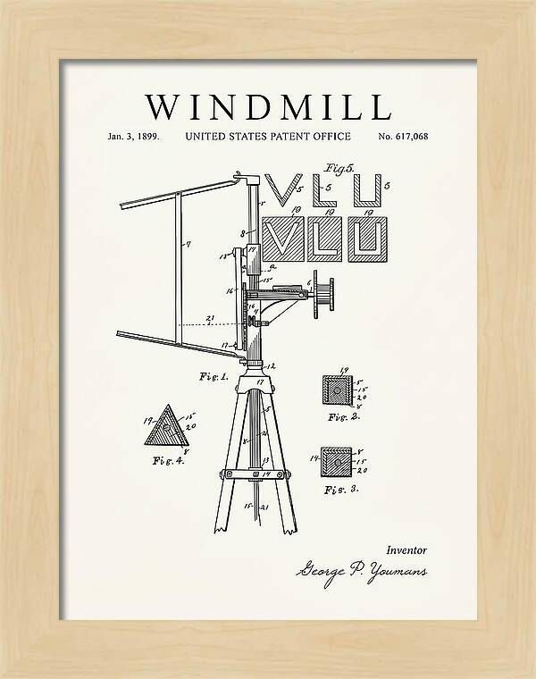Windmill Minimalist Patent Us617068a