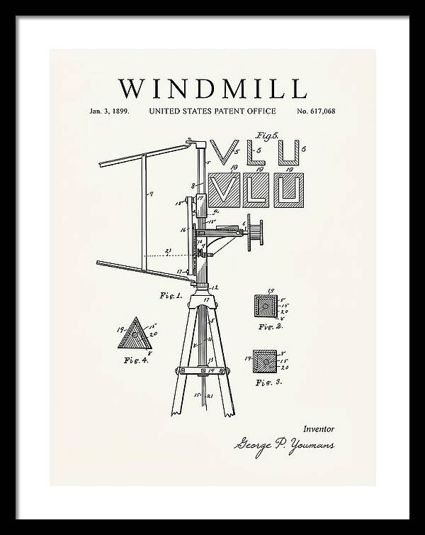 Windmill Minimalist Patent Us617068a
