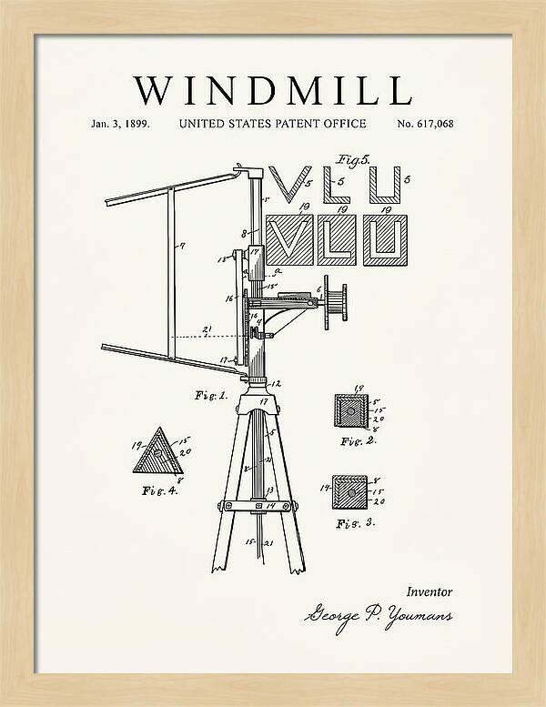 Windmill Minimalist Patent Us617068a