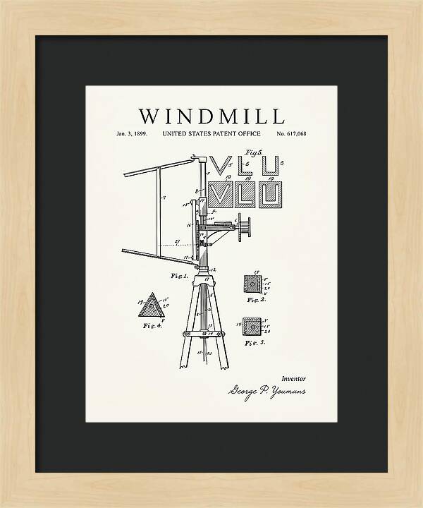 Windmill Minimalist Patent Us617068a