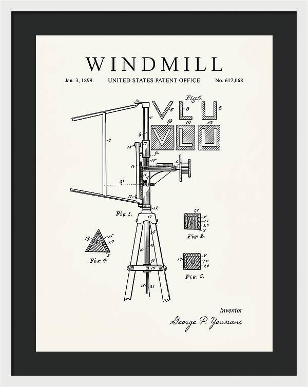 Windmill Minimalist Patent Us617068a