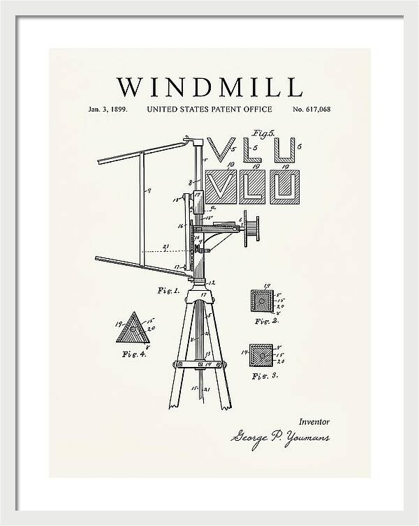 Windmill Minimalist Patent Us617068a