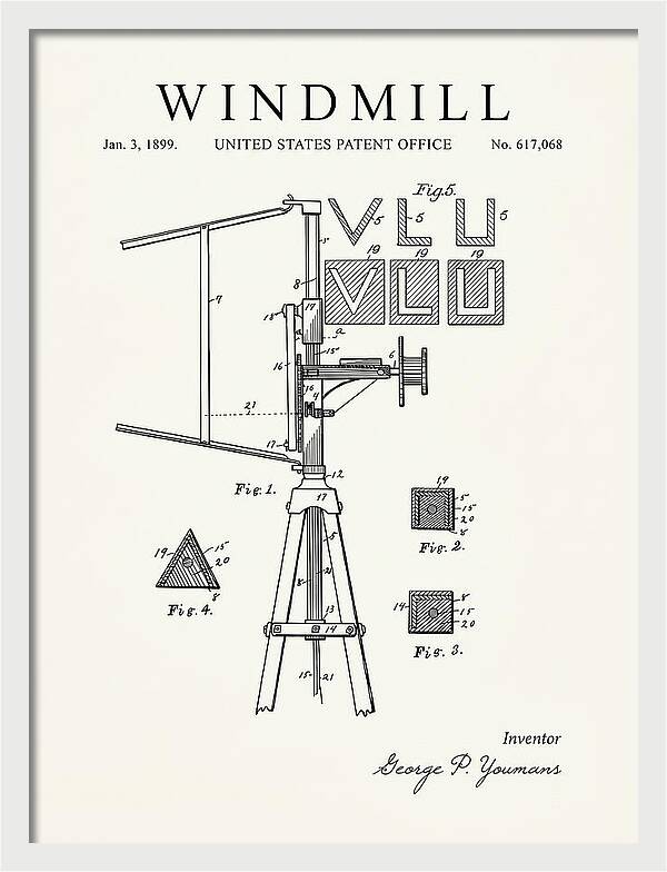 Windmill Minimalist Patent Us617068a