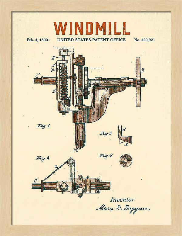 Windmill Retro Patent Us420921a