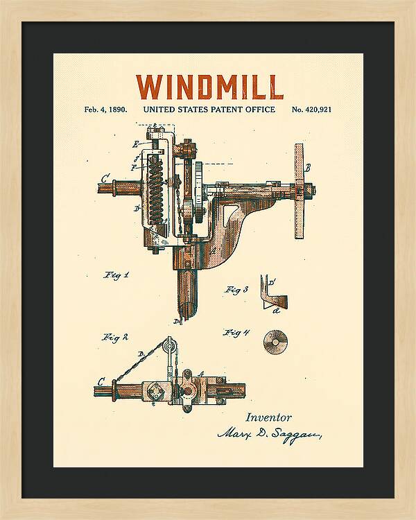 Windmill Retro Patent Us420921a