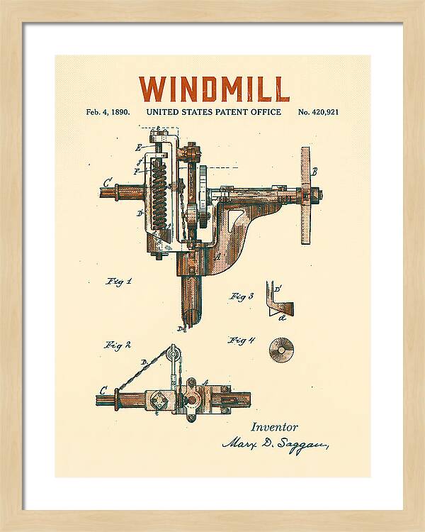 Windmill Retro Patent Us420921a