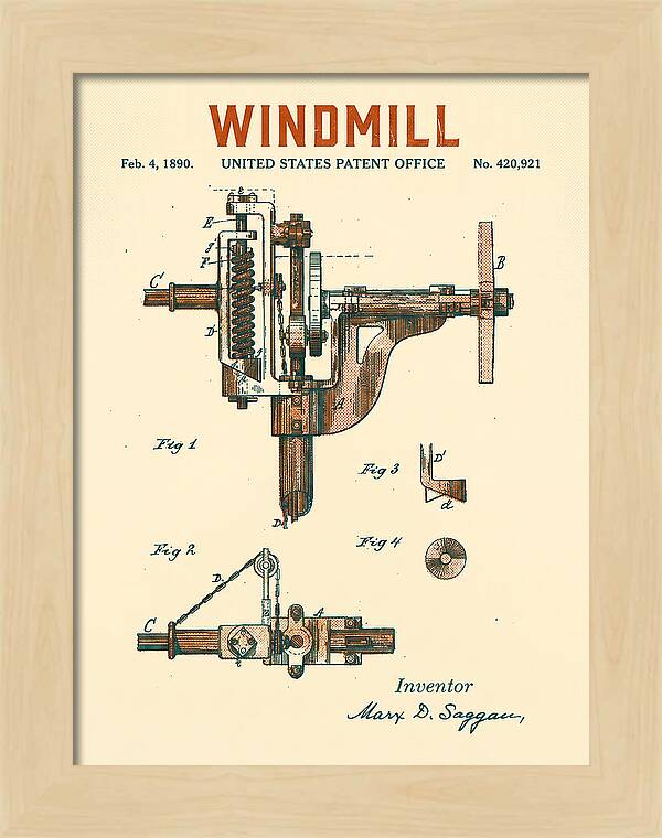 Windmill Retro Patent Us420921a