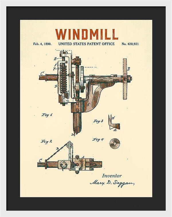 Windmill Retro Patent Us420921a