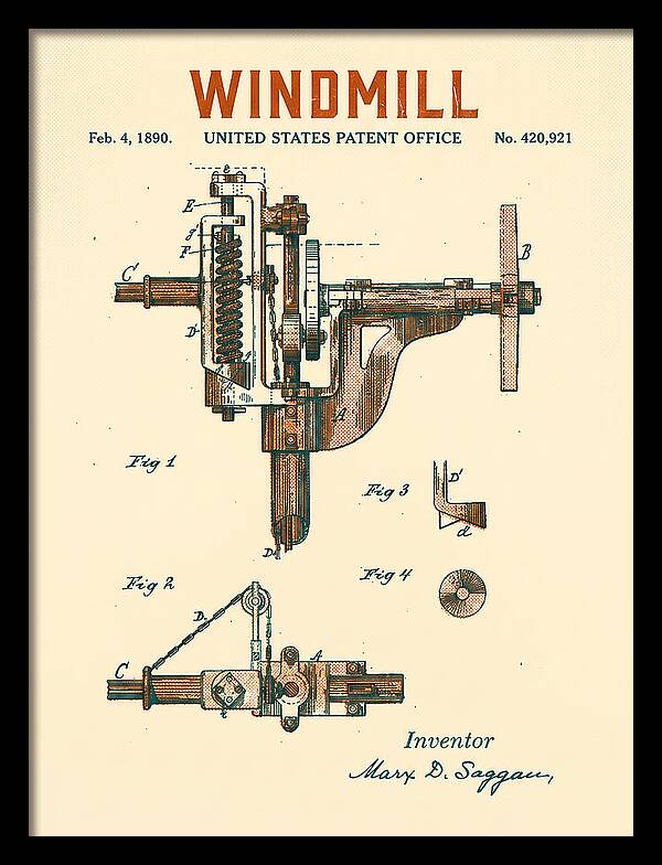 Windmill Retro Patent Us420921a