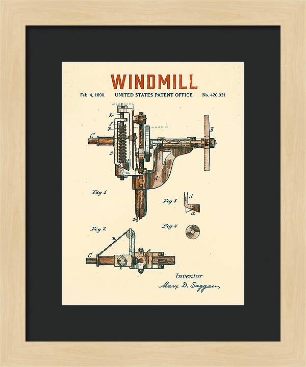 Windmill Retro Patent Us420921a