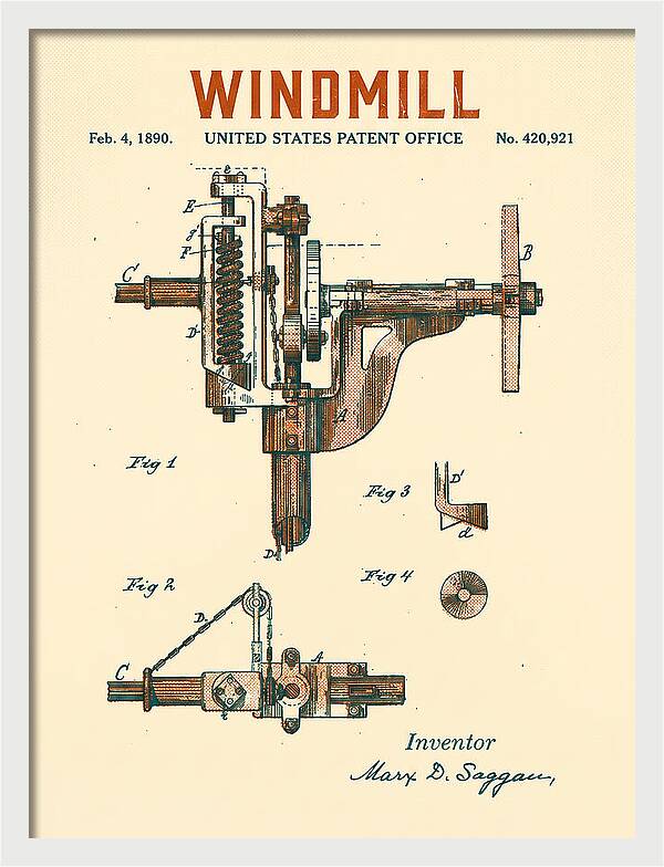 Windmill Retro Patent Us420921a