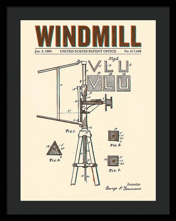 Windmill Retro Patent Us617068a