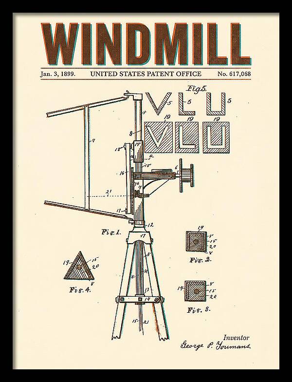 Windmill Retro Patent Us617068a
