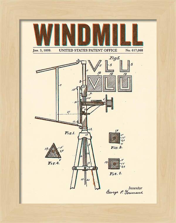 Windmill Retro Patent Us617068a