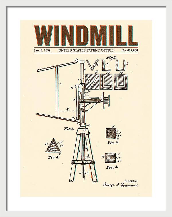 Windmill Retro Patent Us617068a