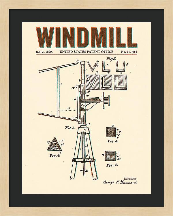 Windmill Retro Patent Us617068a