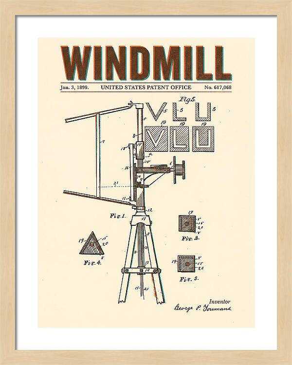 Windmill Retro Patent Us617068a