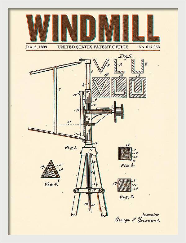 Windmill Retro Patent Us617068a