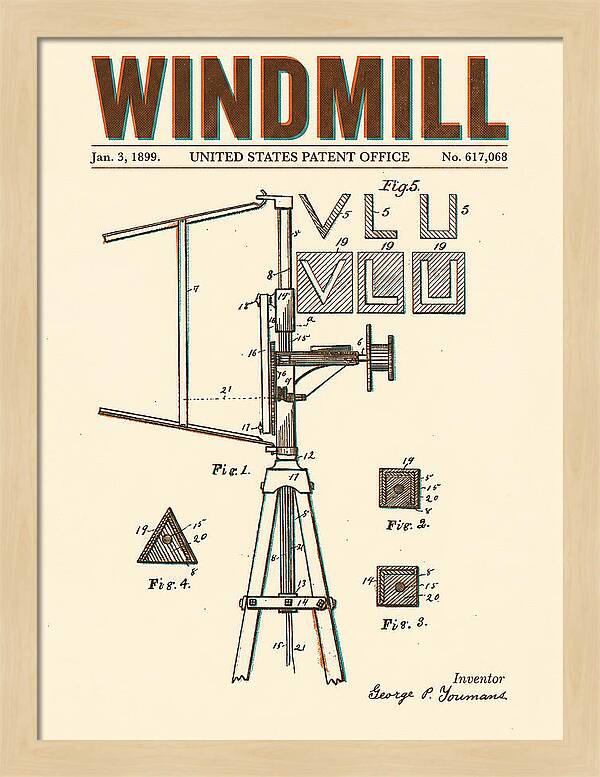 Windmill Retro Patent Us617068a
