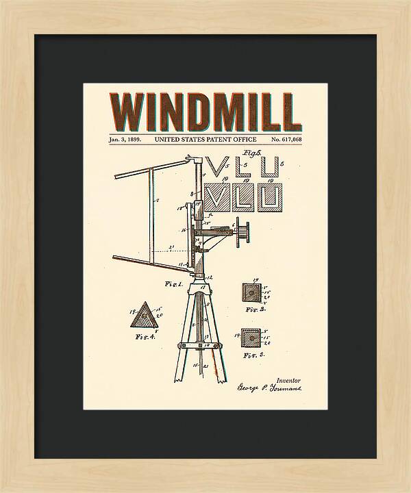 Windmill Retro Patent Us617068a
