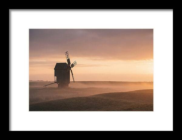Windmill Silhouetted Against Sunset