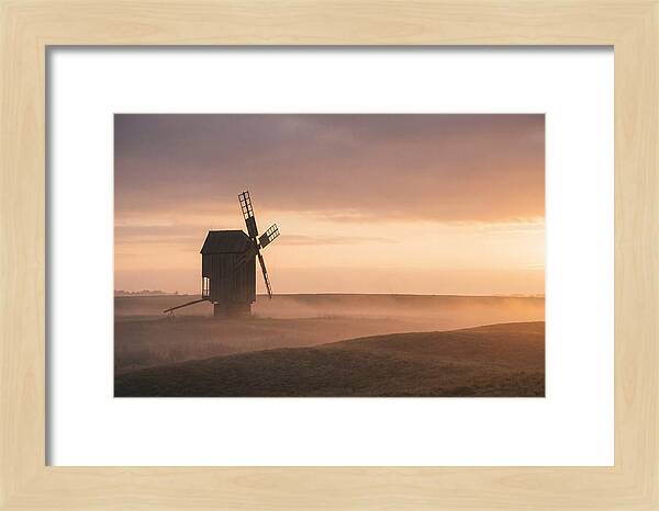 Windmill Silhouetted Against Sunset