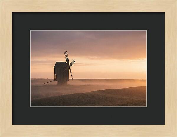 Windmill Silhouetted Against Sunset