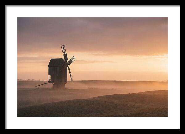 Windmill Silhouetted Against Sunset