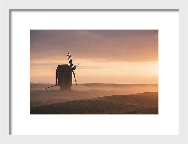 Windmill Silhouetted Against Sunset
