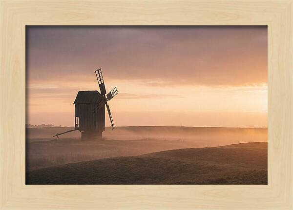 Windmill Silhouetted Against Sunset