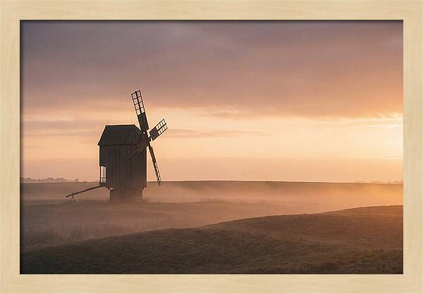 Windmill Silhouetted Against Sunset