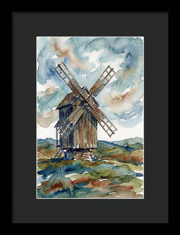 Windmill Under Cloudy Skies