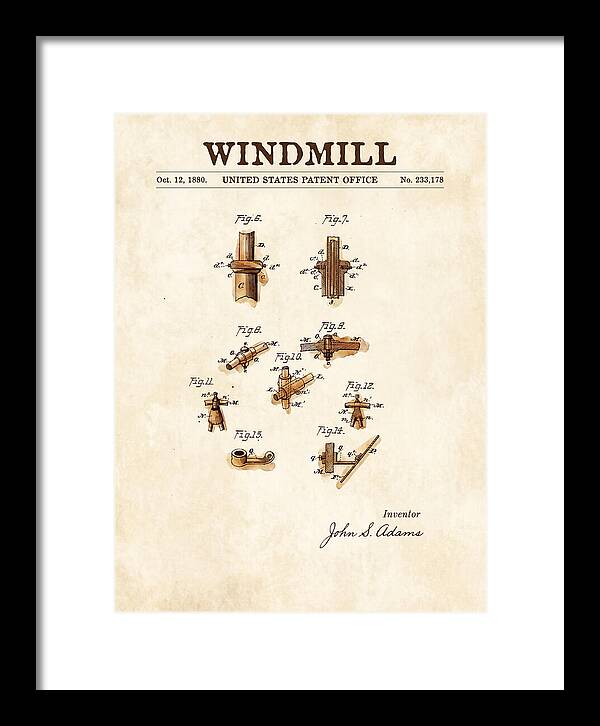 Windmill Watercolor Patent Us233178a