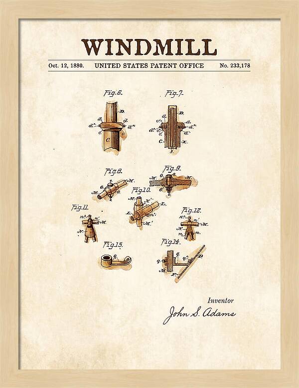 Windmill Watercolor Patent Us233178a