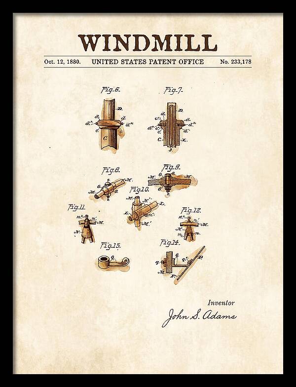 Windmill Watercolor Patent Us233178a