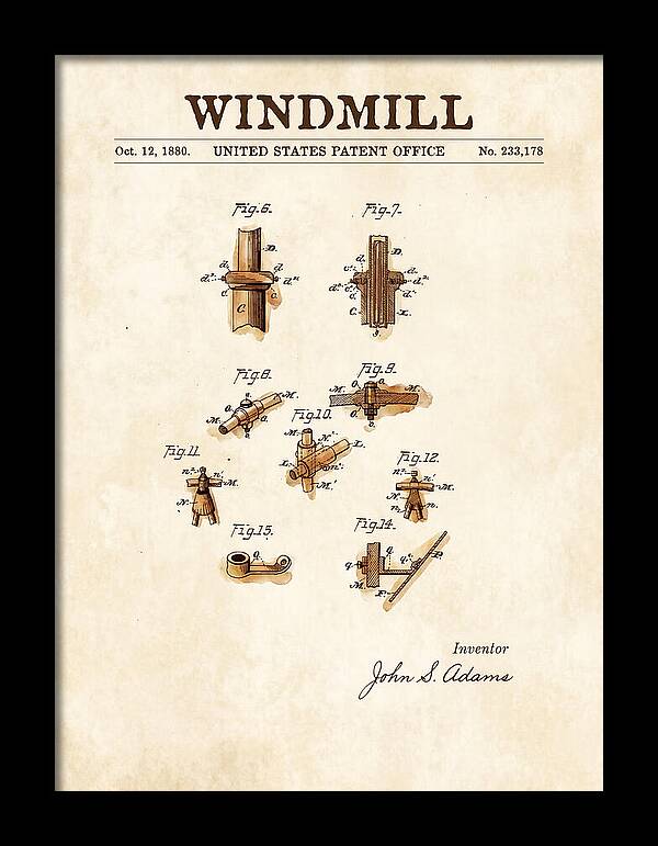 Windmill Watercolor Patent Us233178a