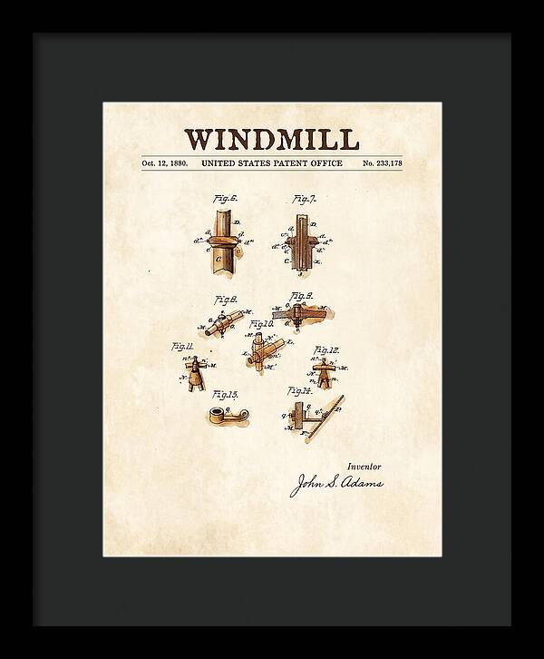 Windmill Watercolor Patent Us233178a