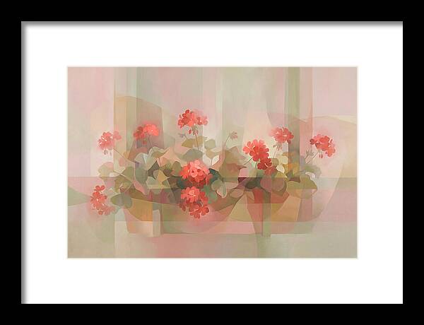Window Box Overflowing With Red Geraniums