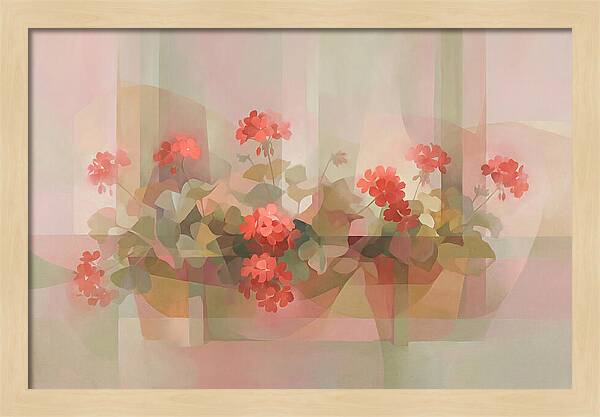 Window Box Overflowing With Red Geraniums