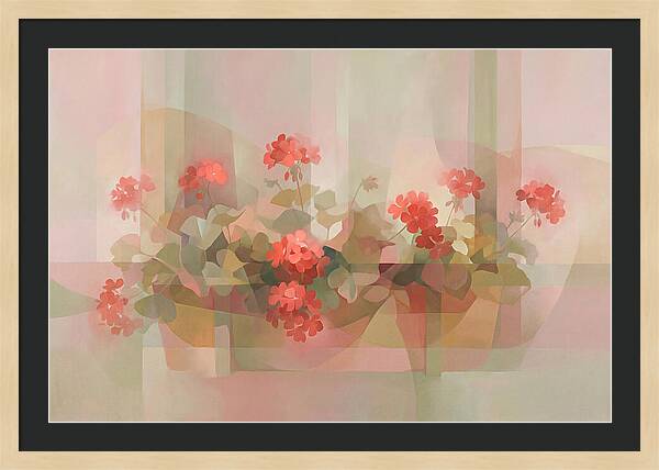 Window Box Overflowing With Red Geraniums