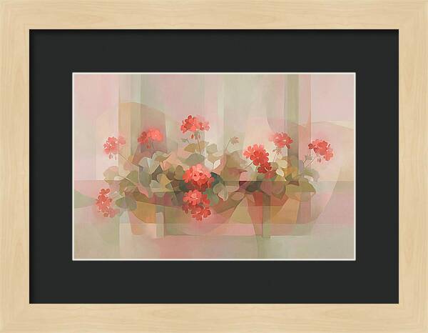 Window Box Overflowing With Red Geraniums