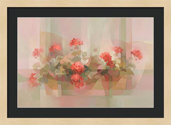 Window Box Overflowing With Red Geraniums